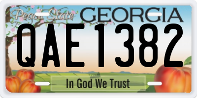 GA license plate QAE1382