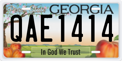 GA license plate QAE1414