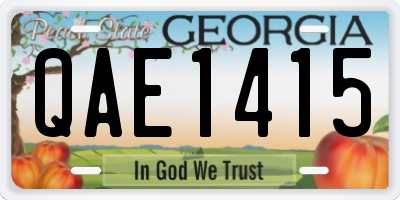 GA license plate QAE1415