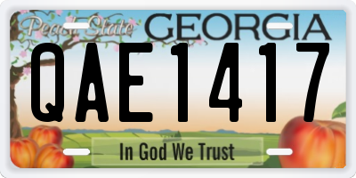 GA license plate QAE1417