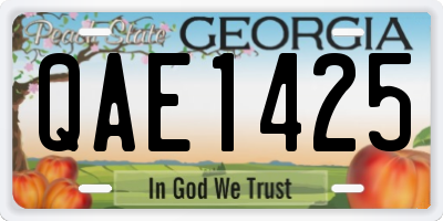 GA license plate QAE1425