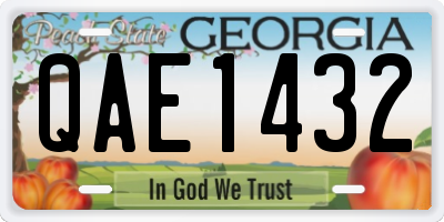 GA license plate QAE1432