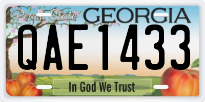 GA license plate QAE1433