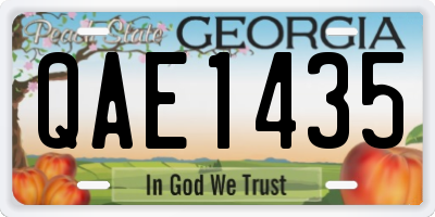 GA license plate QAE1435