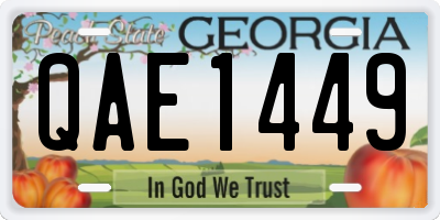 GA license plate QAE1449