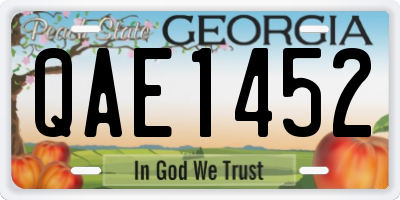 GA license plate QAE1452