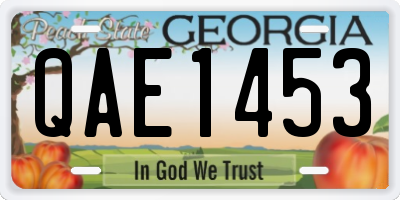 GA license plate QAE1453