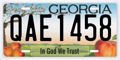 GA license plate QAE1458