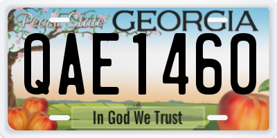 GA license plate QAE1460