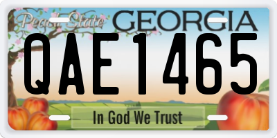 GA license plate QAE1465