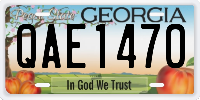 GA license plate QAE1470