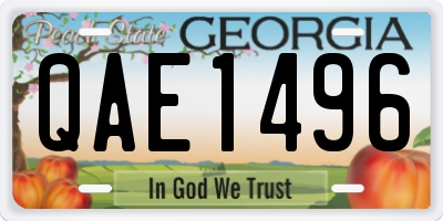 GA license plate QAE1496