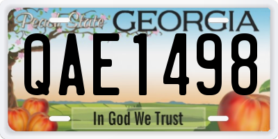 GA license plate QAE1498