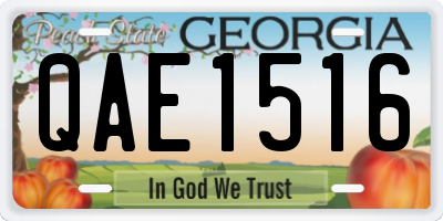 GA license plate QAE1516