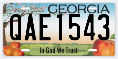 GA license plate QAE1543