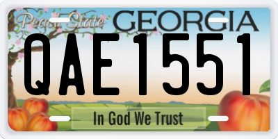 GA license plate QAE1551