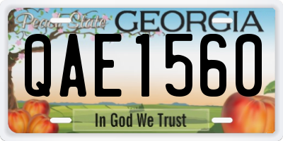 GA license plate QAE1560
