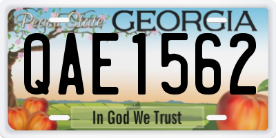 GA license plate QAE1562