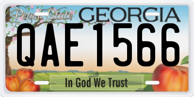 GA license plate QAE1566