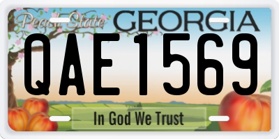 GA license plate QAE1569