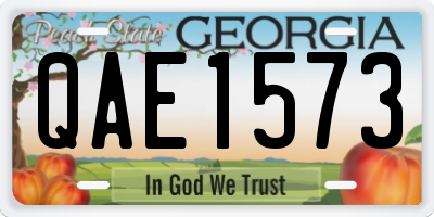 GA license plate QAE1573
