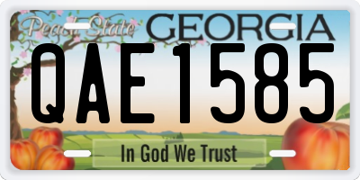 GA license plate QAE1585