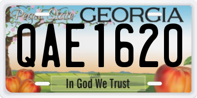GA license plate QAE1620