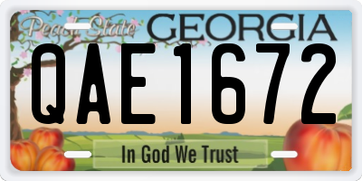 GA license plate QAE1672