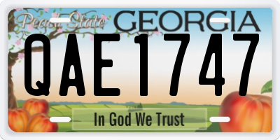 GA license plate QAE1747
