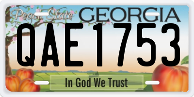 GA license plate QAE1753