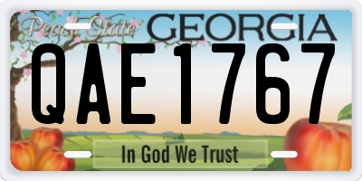 GA license plate QAE1767