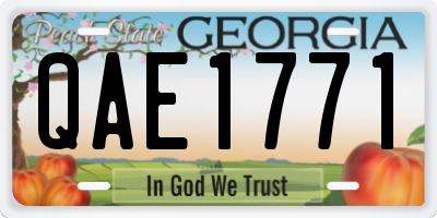 GA license plate QAE1771