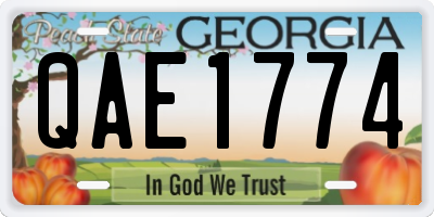 GA license plate QAE1774