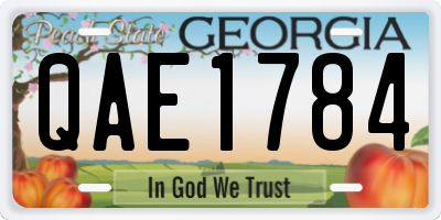GA license plate QAE1784