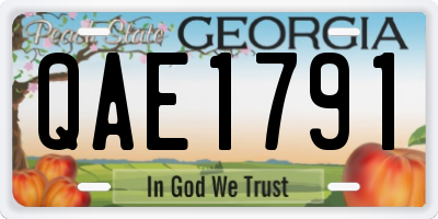 GA license plate QAE1791