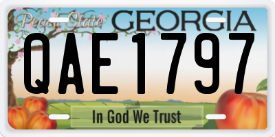GA license plate QAE1797