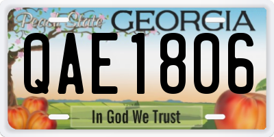 GA license plate QAE1806