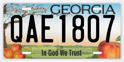 GA license plate QAE1807