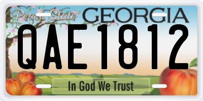 GA license plate QAE1812