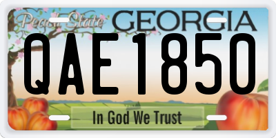 GA license plate QAE1850