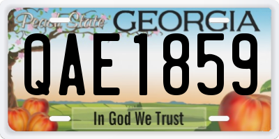 GA license plate QAE1859