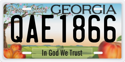 GA license plate QAE1866