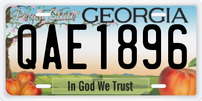 GA license plate QAE1896