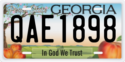 GA license plate QAE1898