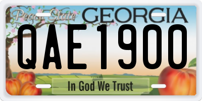 GA license plate QAE1900
