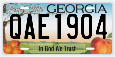 GA license plate QAE1904