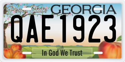 GA license plate QAE1923