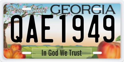 GA license plate QAE1949