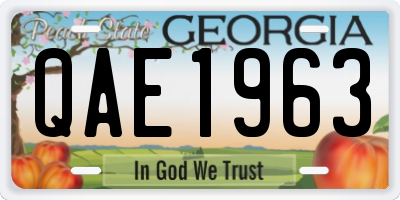 GA license plate QAE1963