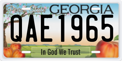 GA license plate QAE1965